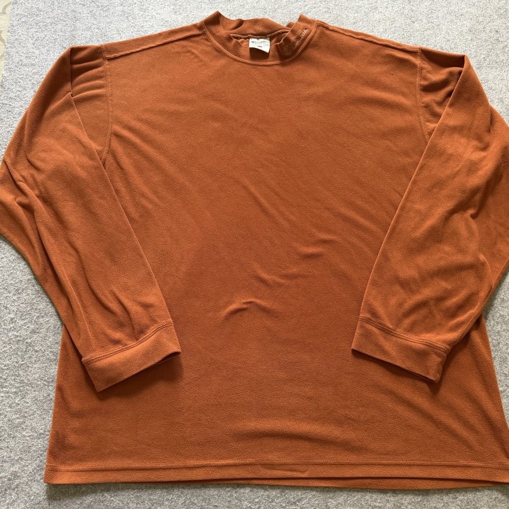 Columbia Men's Crewneck Fleece Sweatshirt Fall Outdoors Burnt Orange Size XXL